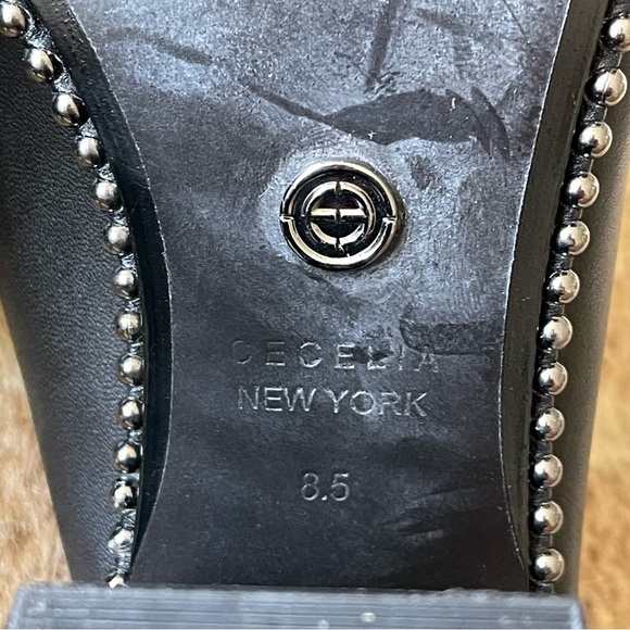 Cecelia New York  Roper Cutout Mule Heel Boho Western Style Black Leather Sz 8.5 - Picture 11 of 16